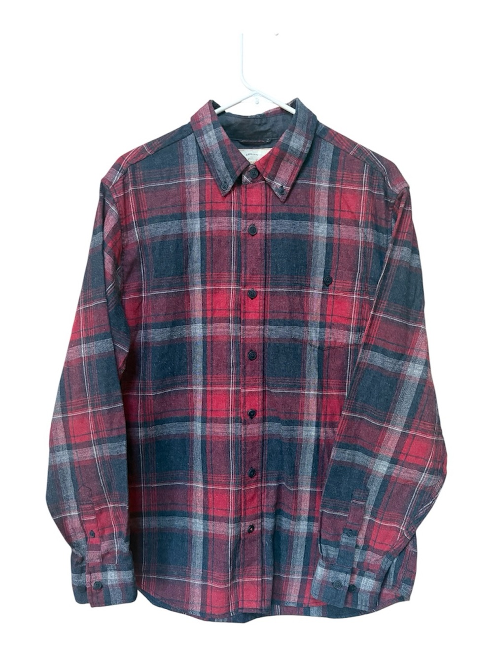 Weatherproof Vintage Plaid Flannel Shirt Red Grunge Workwear L